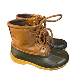 Sperry Top Sider Port Duck Boot Youth Boys Size US 12M SCL 261491 Black Brown